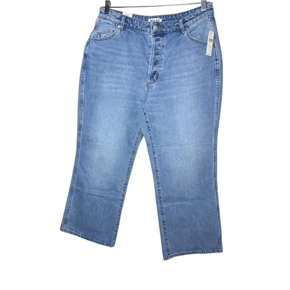 ROLLA'S Anthropologie Classic Flare Crop High Rise Relaxed Fit Blue Size 32 New‎
